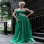 green colour long evening dress 2014 new fashion
